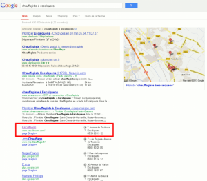Résultat de recherche sur Google