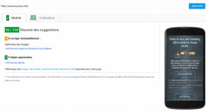 Vitesse d'affichage sur smartphone avec polices intégrées.